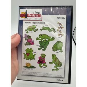 Amazing Designs Fanciful Frogs Collection I Embroidery Software  CD Floppy